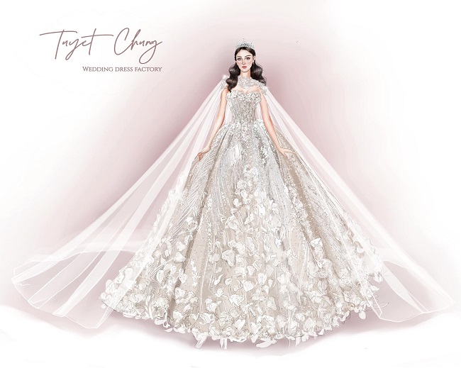 Vợ Duy Mạnh mặc váy cưới của nhà thiết kế Phương Linh - VnExpress Giải trí