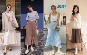 Chân váy Midi dài Lưng cao Màu trơn Ulzzang Hàn Quốc Chân váy Cạp cao Xinh  thời trang  Shopee Việt Nam